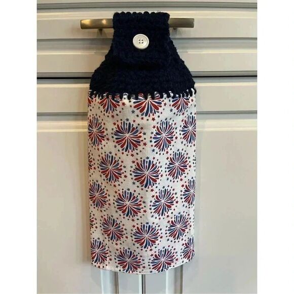 Crochet Top Kitchen Towel- Fireworks - Picture 1 of 2